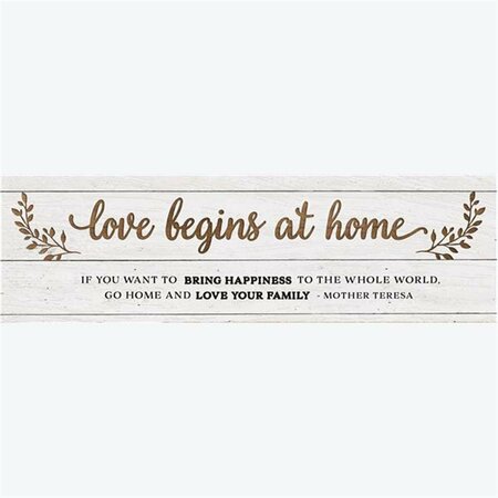 YOUNGS Love Begins At Home Wood Wall Plaque 30205